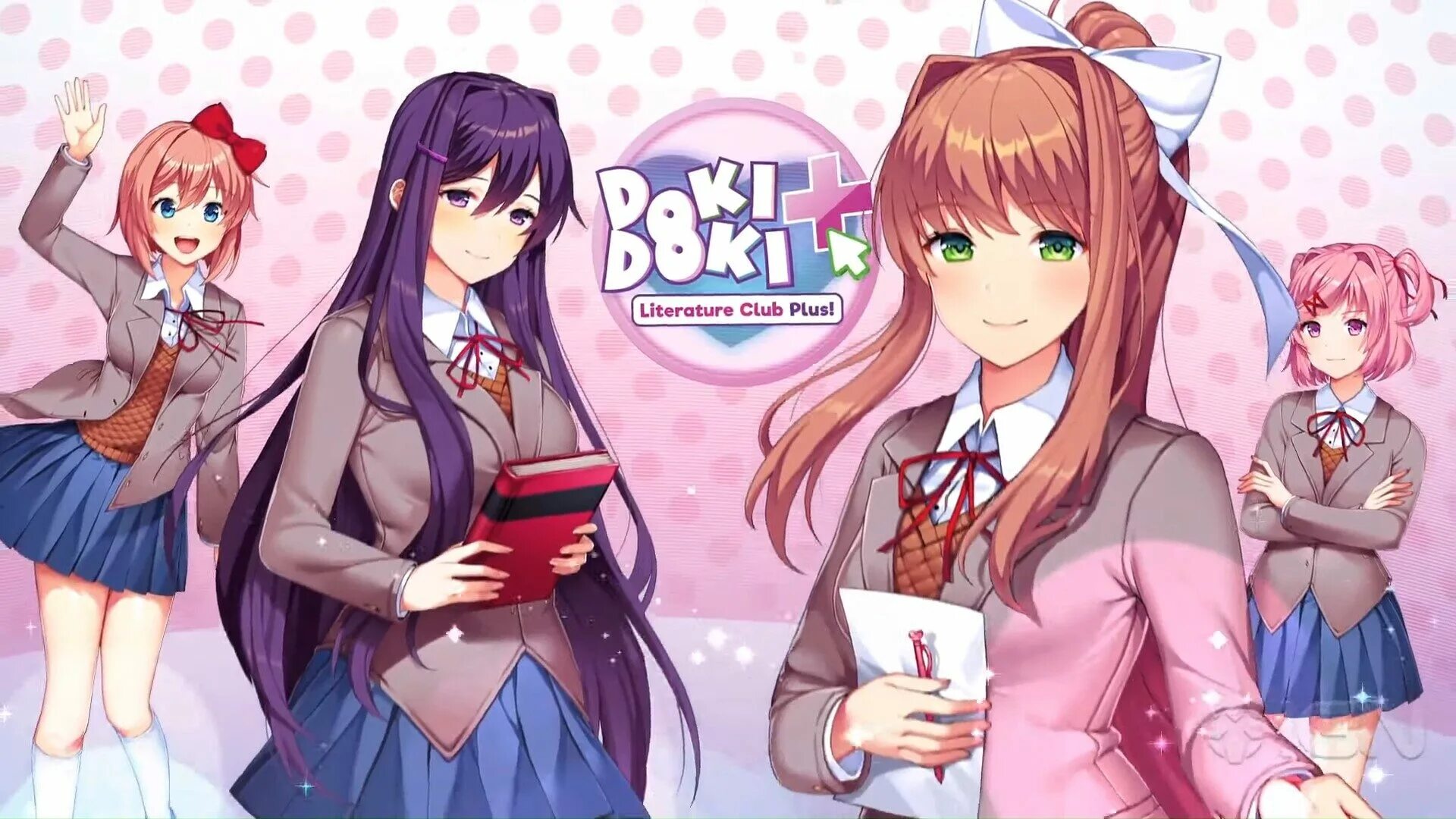 Игры похожие на доки доки. Doki Doki Literature Club. Doki Literature Club Plus. Monika DDLC+.