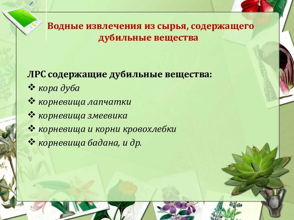 Изготовление многокомпонентных водных извлечений из лрс. Классификация водных извлечений. водные извлечения из лекарственного растительного сырья. дубильные вещества лекарственного сырья. водные извлечения из лекарственного растительного сырья фото.