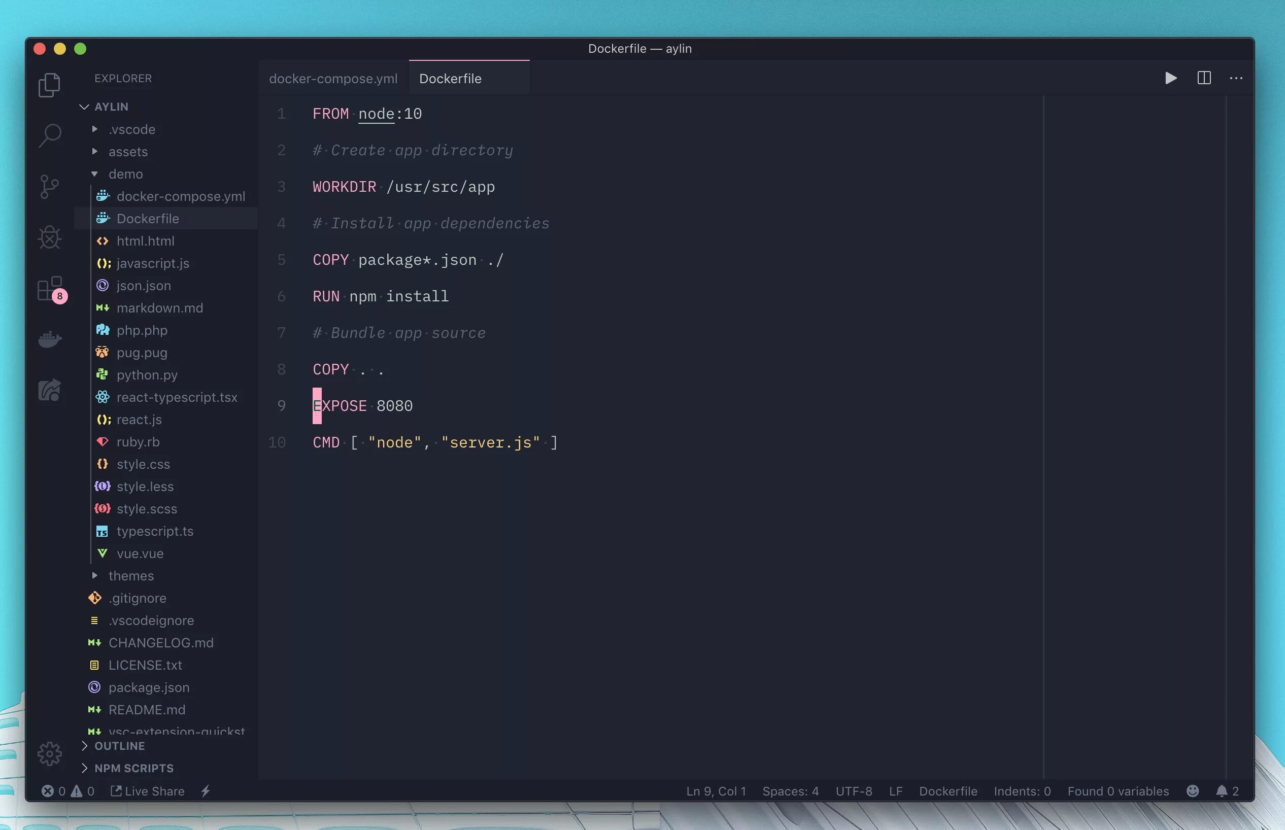 No such file vscode. Dockerfile для react. темы vs code. visual studio code docker. visual studio dark theme.