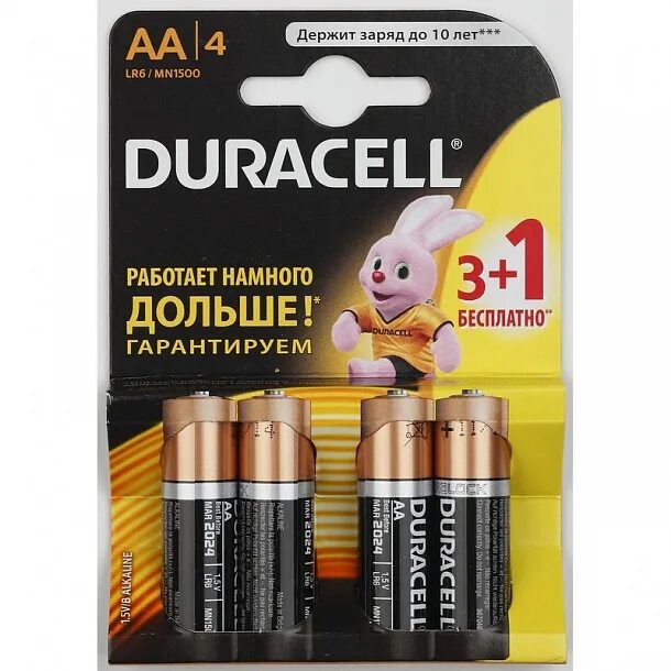 Батарейка duracell aa lr6 mn1500. Батарейки duracell mn1500-4.
