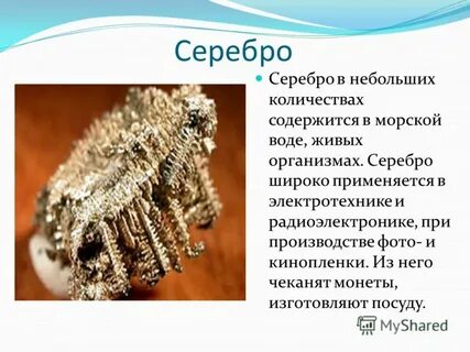 Роль серебра в организме