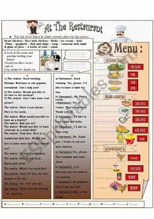 At the restaurant exercises