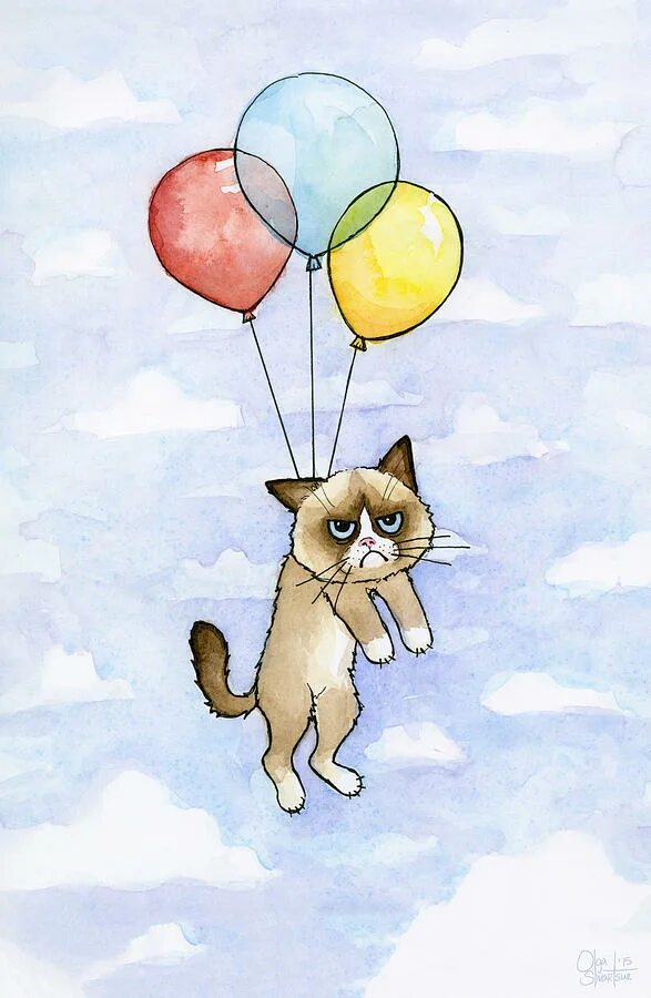 Кошка с воздушными шариками. Котик с шариками. Кот на воздушных шариках. Шарик кошка.