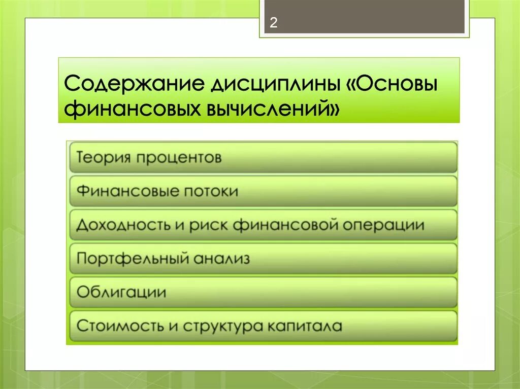 Содержание дисциплины это. Основы дисциплины. Основы финансовых вычислений. Принцип финансовой дисциплины. Основы финансовых расчетов.