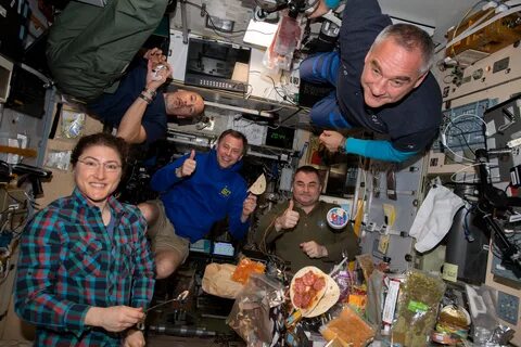 It's dinner time aboard the International Space Station NASA.