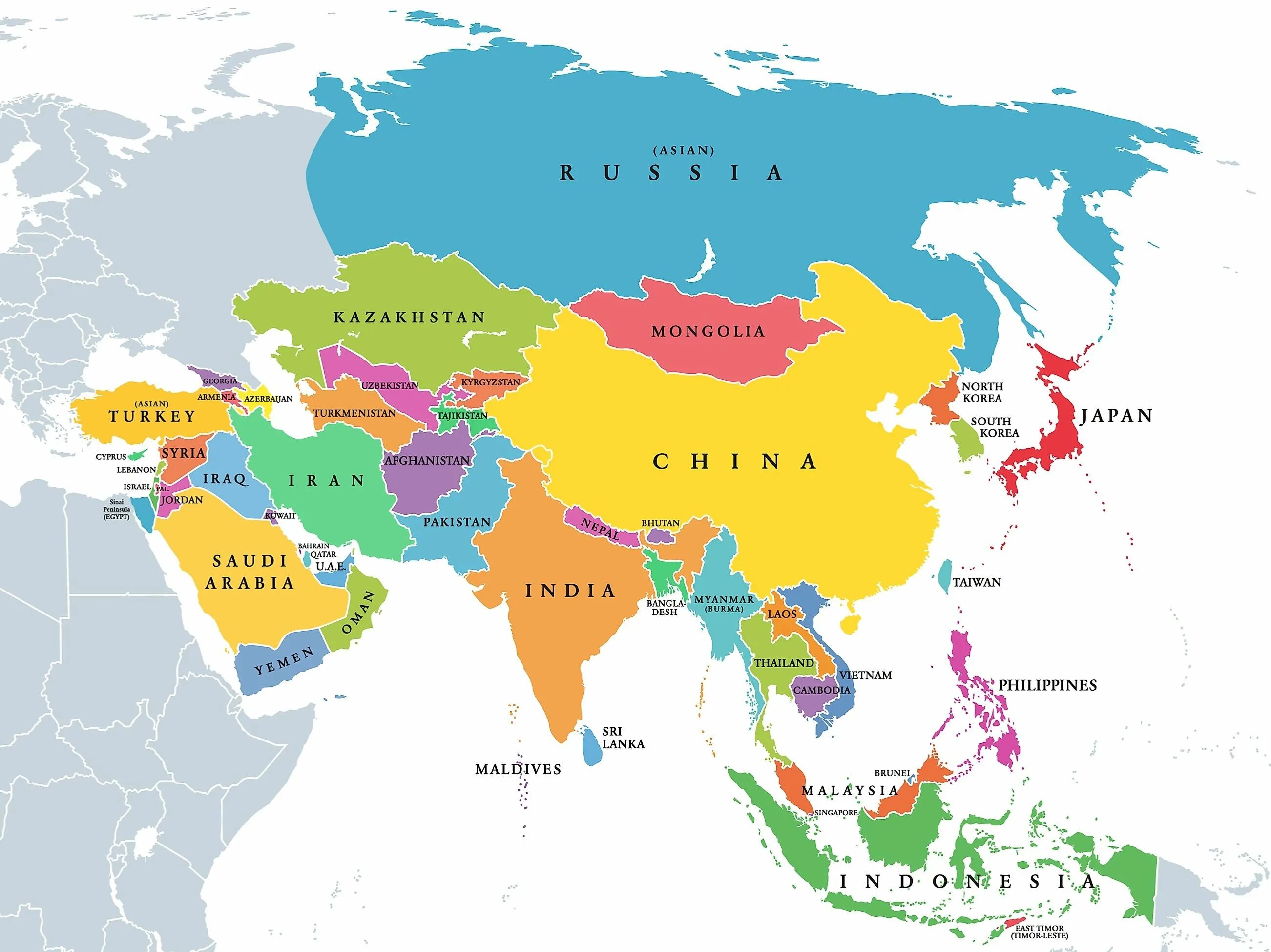 Middle asia. Политическая карта средней Азии 2022. Политическая карта Азии со странами на русском. Политическая карта Азии 2022. Политическая карта Азии 2023.