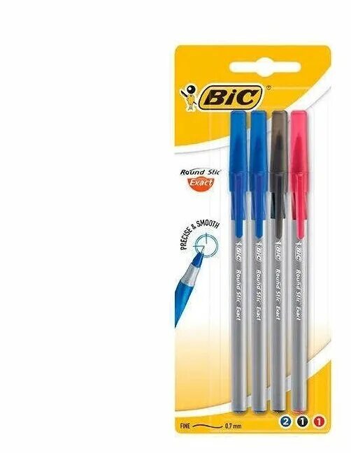 Round stic exact. Ручка BIC Round Stic exact. Набор ручек BIC Round Stic Classic. Набор ручек BIC 4 шт. BIC раунд стик Экзакт синяя.