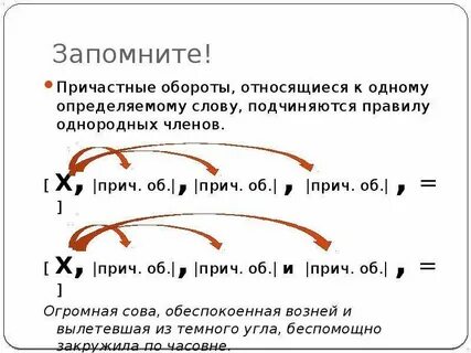 Однородные причастные обороты это