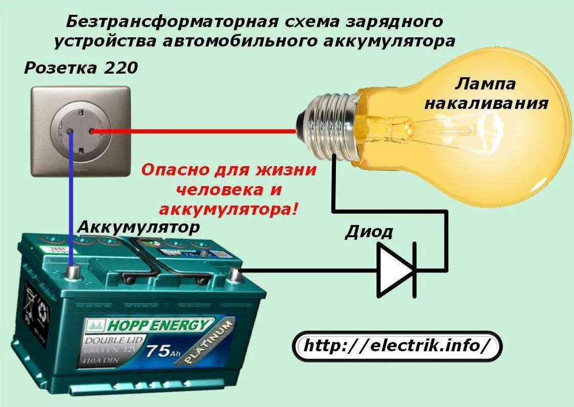 Как можно без аккумулятора. Схема зарядки АКБ от 220 через лампочку. Схема подключения лампочки к аккумулятору. Зарядка аккумулятора через лампочку 12 вольт схема. Зарядка аккумулятора через лампочку 12 вольт.