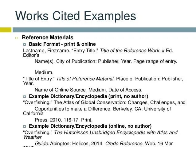 Picture of a Citation. Encyclopedia entries ppt.