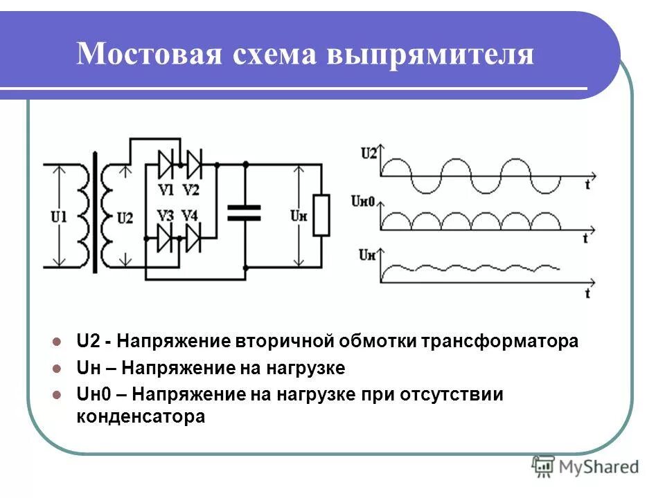 Понизить напряжение вторичной обмотки трансформатора. Схема мостового выпрямителя переменного напряжения. мостовая схема выпрямления переменного напряжения. обмотки трансформатора мостовая схема выпрямления. мостовая схема выпрямителя переменного тока.