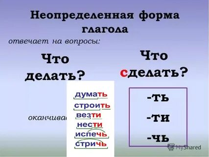 Вид глагола отвечающий на вопрос что сделать