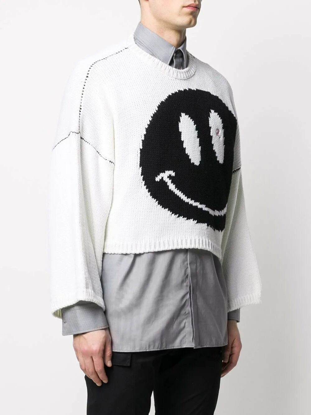 Свитер raf simons. Raf simons свитер. raf simons knit sweater. raf simons smiley sweater. raf simons sweater white.