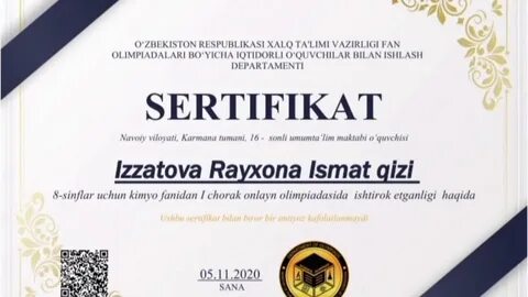 Milliy sertifikat