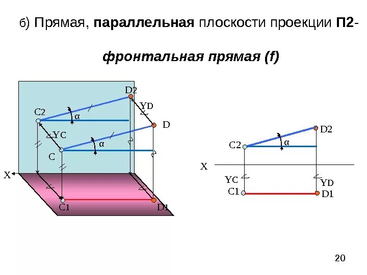 Прямая l является. Фронтальная плоскость проекции п2. Проекция плоскости параллельная пи2. Линия параллельная фронтальной плоскости 2. Прямая параллельная плоскости п2 является.