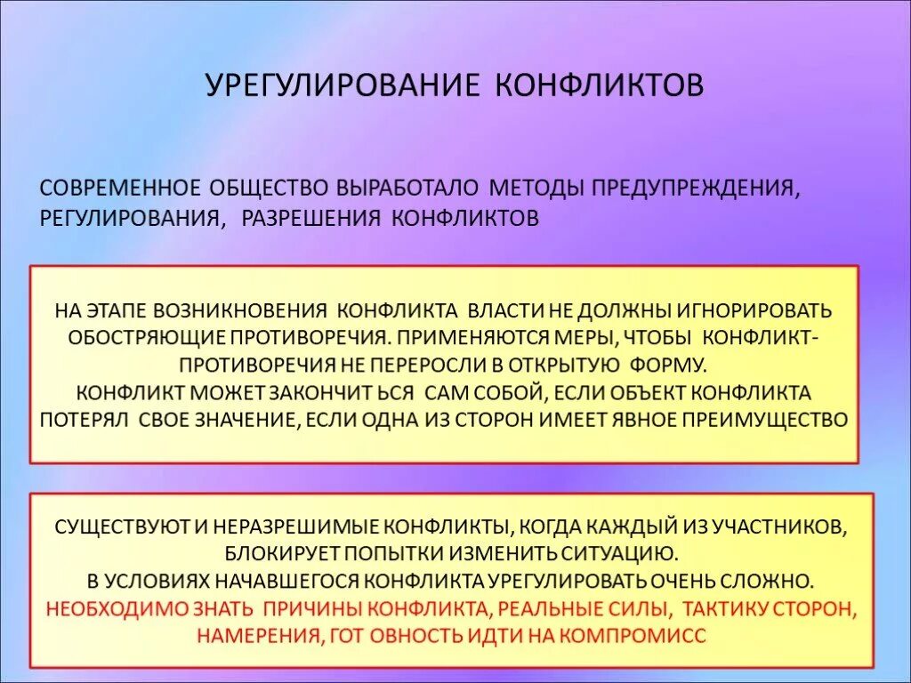 Противоречия между властью и обществом. Урегулирование конфликта. Методы разрешения политических конфликтов. Методы предотвращения конфликтов. Урегулирование и разрешение конфликтов.