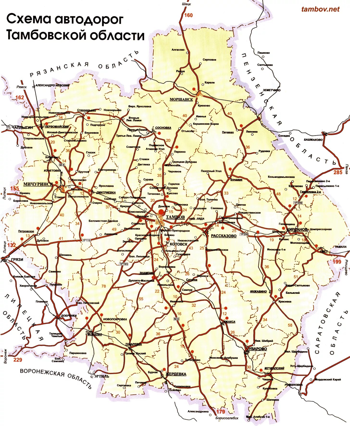 Автомобильная карта Тамбовской области. Карта автодорог Тамбовской области. Карта автодорог Тамбовской обл. Карта автомобильных дорог Тамбов.