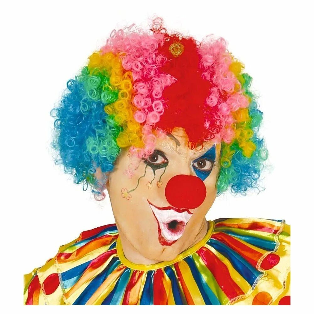 Клоун Клепа Гримм. Парик клоуна. Клоун с разноцветными волосами. Радужный парик клоуна. Клоуны тихо