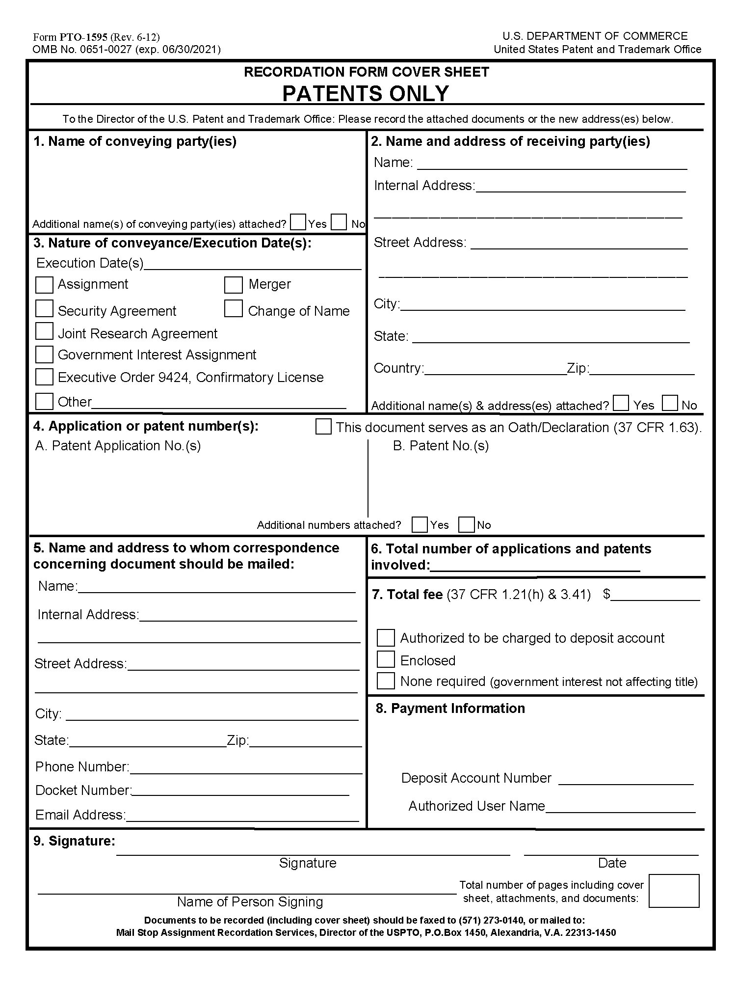 Patent application. Declaration Patent application. Forms of Patents. Declaration Patent application address. Internal address