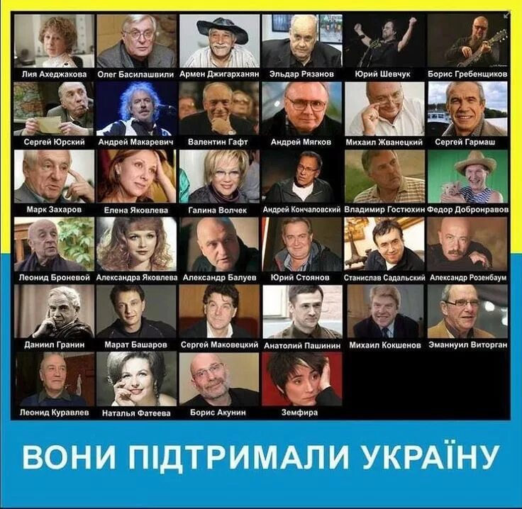 Артисты предавшие Россию. Артисты поддержавшие Майдан.