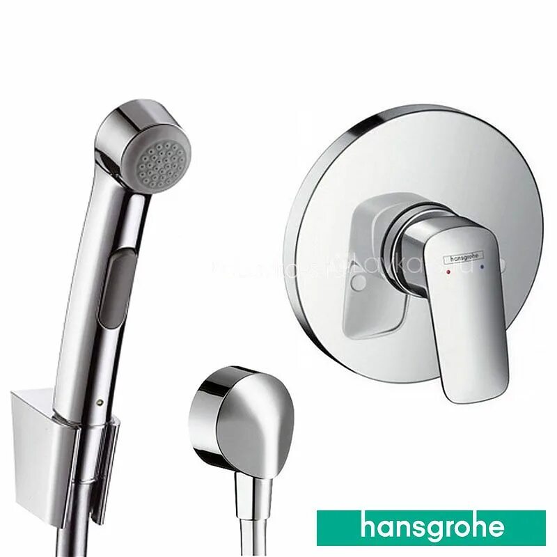 Смеситель гигиенический hansgrohe. Гигиенический набор скрытого монтажа Хансгрое. Набор HG С гигиеническим душем HG-pr5.