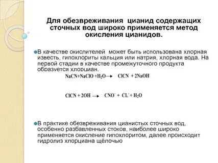 Реакция образования гипохлорита