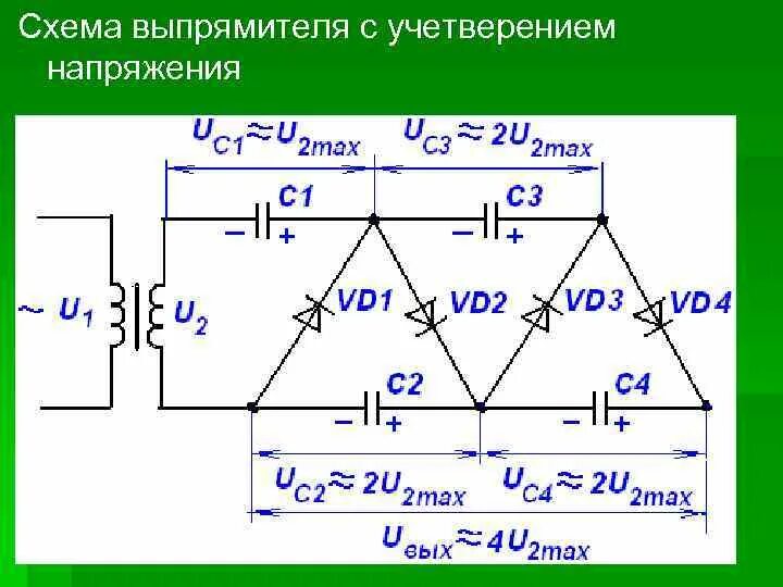 Схема умножителя напряжения на диодах и конденсаторах. Выпрямитель умножитель напряжения. Двухполупериодный выпрямитель умножитель напряжения схема. Умножитель напряжения схема 12 вольт постоянного тока. Схема умножителя напряжения постоянного тока с 12в.