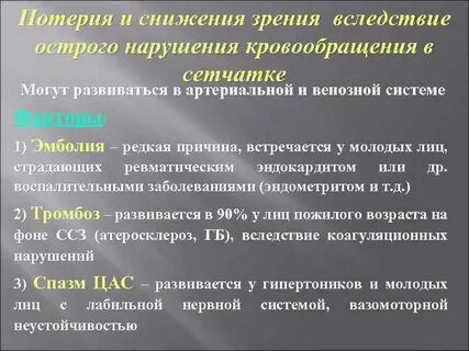 Острые нарушения венозного кровообращения