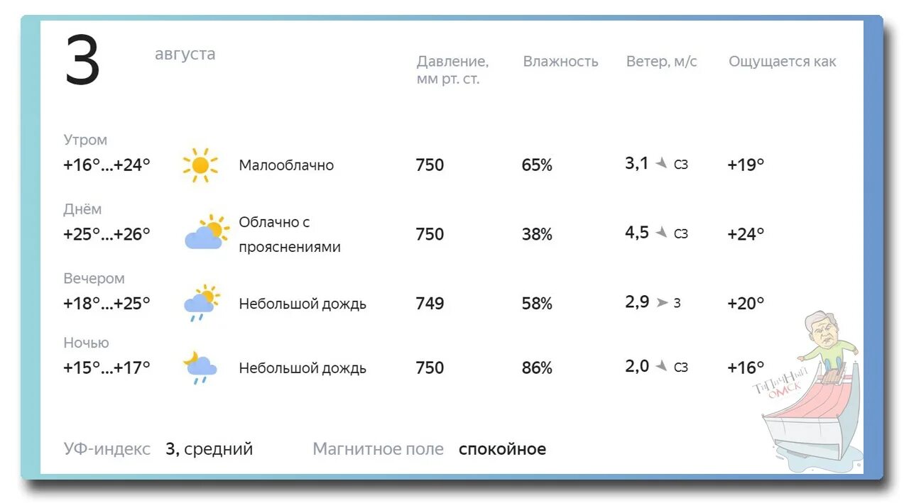 Погода по часам в омской