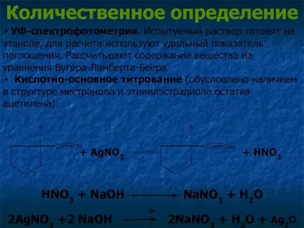 Количественное определение спектрофотометрическим методом