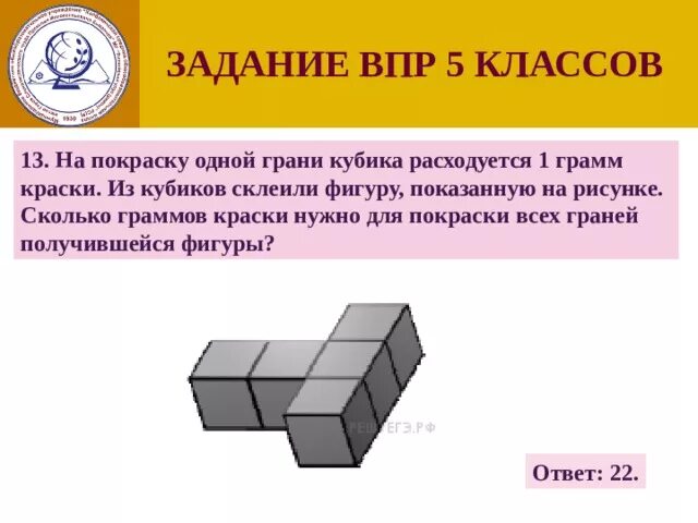 На покраску одной грани кубика расходуется 1 грамм. Куб из одной грани кубика. Фигуры ВПР. На 1 грань Куба 1 грамм краски. На покраску 1 кубика со всех сторон