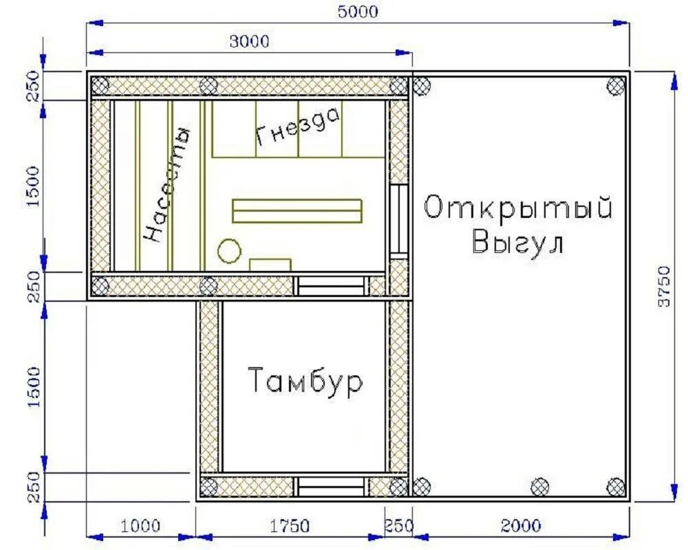 Курятник своими руками чертежи