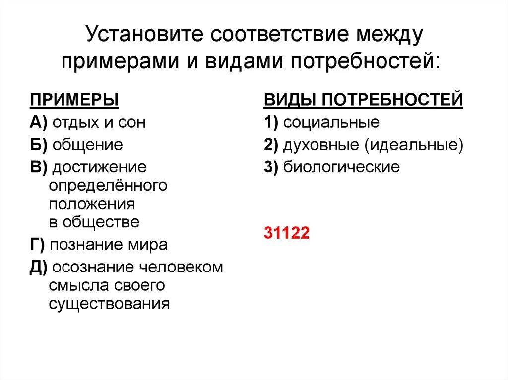 Установить соответствие мотивация. Установите соответствие между примерами и видами потребностей. Установите соответствие между примерами. Установите соответствие между потребностями человека. Соответствие между примерами и видами потребностей.