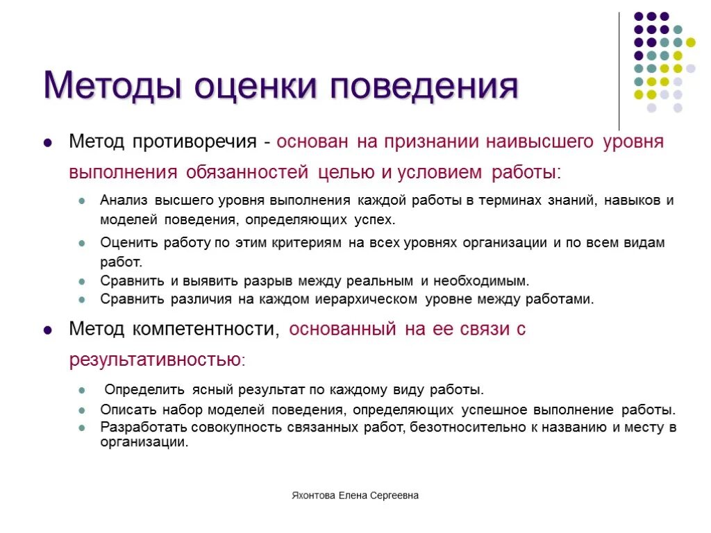 Метод противоречия. Оценка поведения человека. Функциональная оценка поведения. Оценка своего поведения.