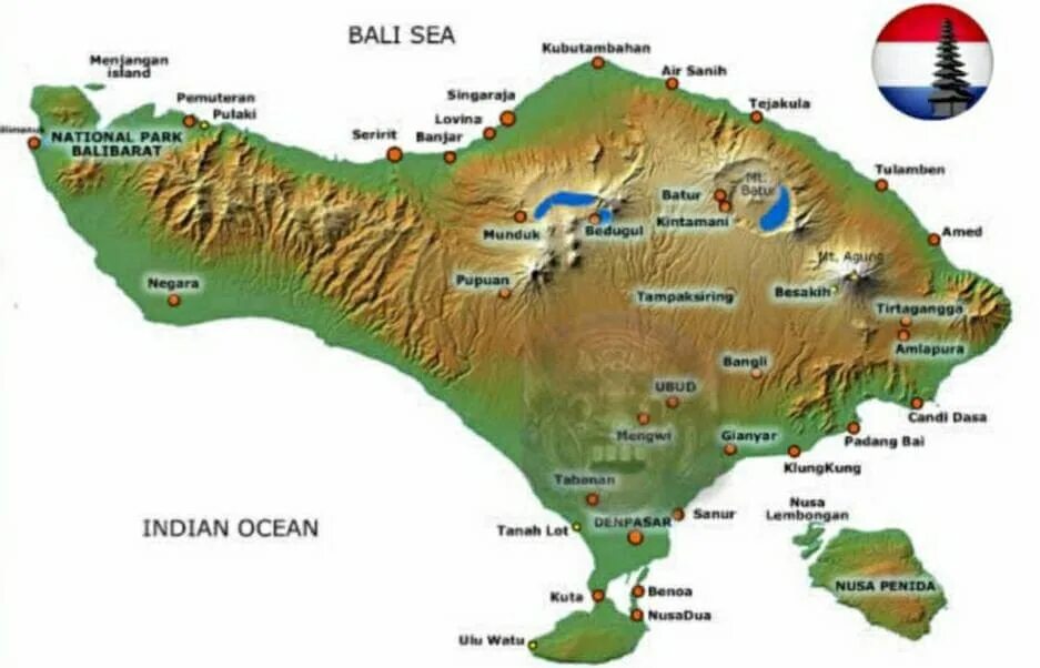 Карта рельефа Бали. Остров Бали на карте. Географическая карта Бали. Бали площадь острова.