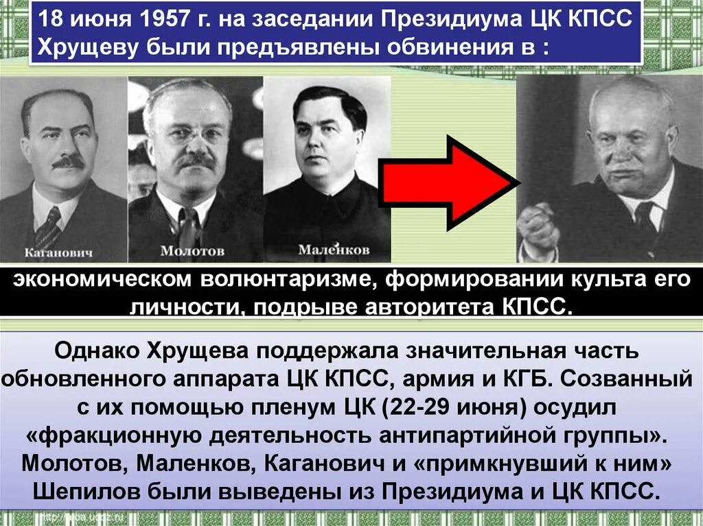 Против хрущева в 1957 выступил. Молотов, Маленков, Каганович. 1957. Антипартийная группа Хрущев. 1957 Маленков Каганович. Антипартийная группа Молотова Маленкова Кагановича в 1957 году.