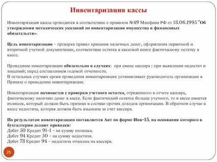 Излишки денежных средств выявленные в кассе