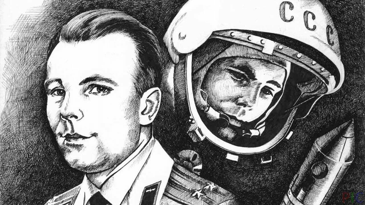 Конкурс гагарин в мире. Портрет Юрия Гагарина на день космонавтики.