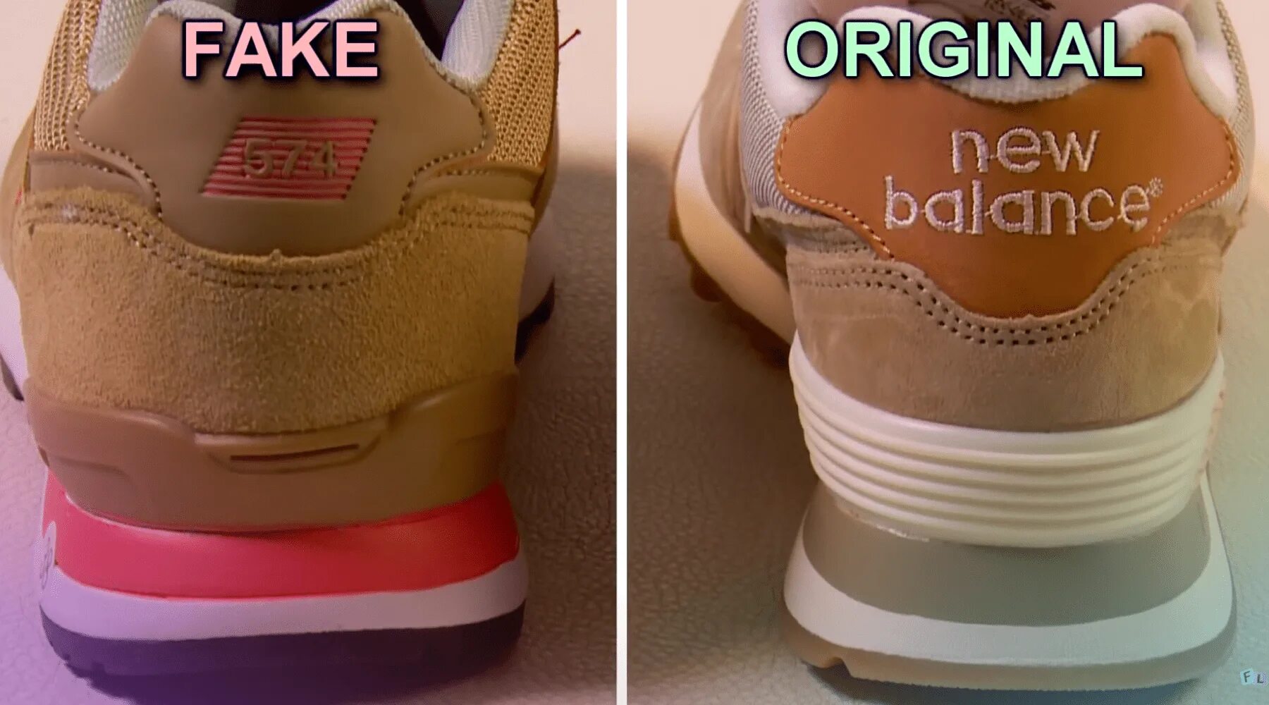 New Balance 574 fake vs Original.