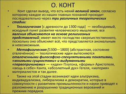 Конт философия