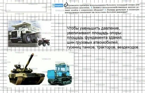 Примеры давления на площадь