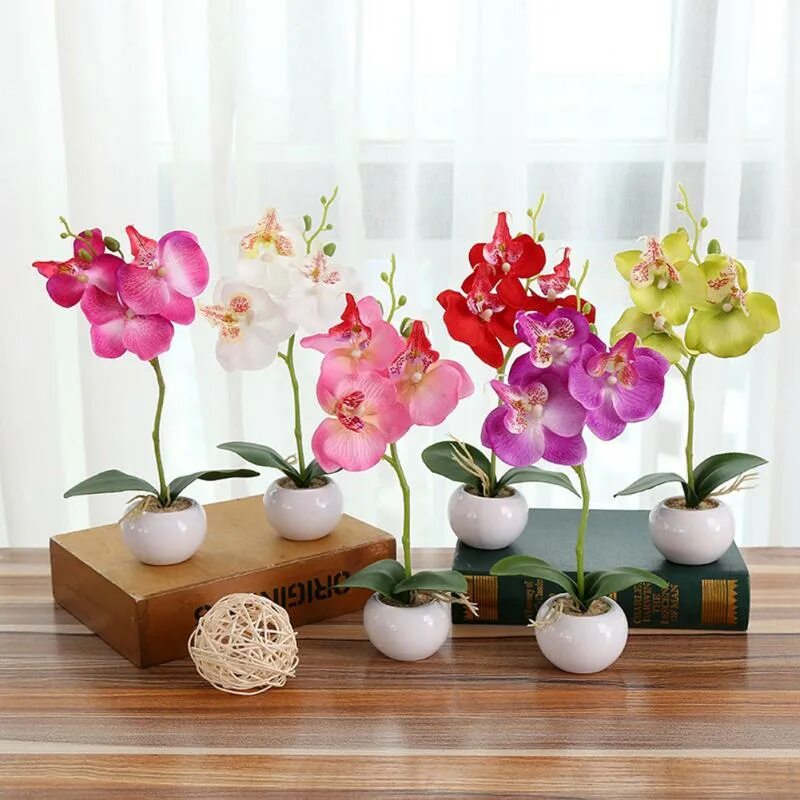 Искусственные цветы для интерьера купить. Фаленопсис декорейшен. Орхидея Ареззо. Орхидея бонсай фаленопсис. Ампельная Орхидея мини.
