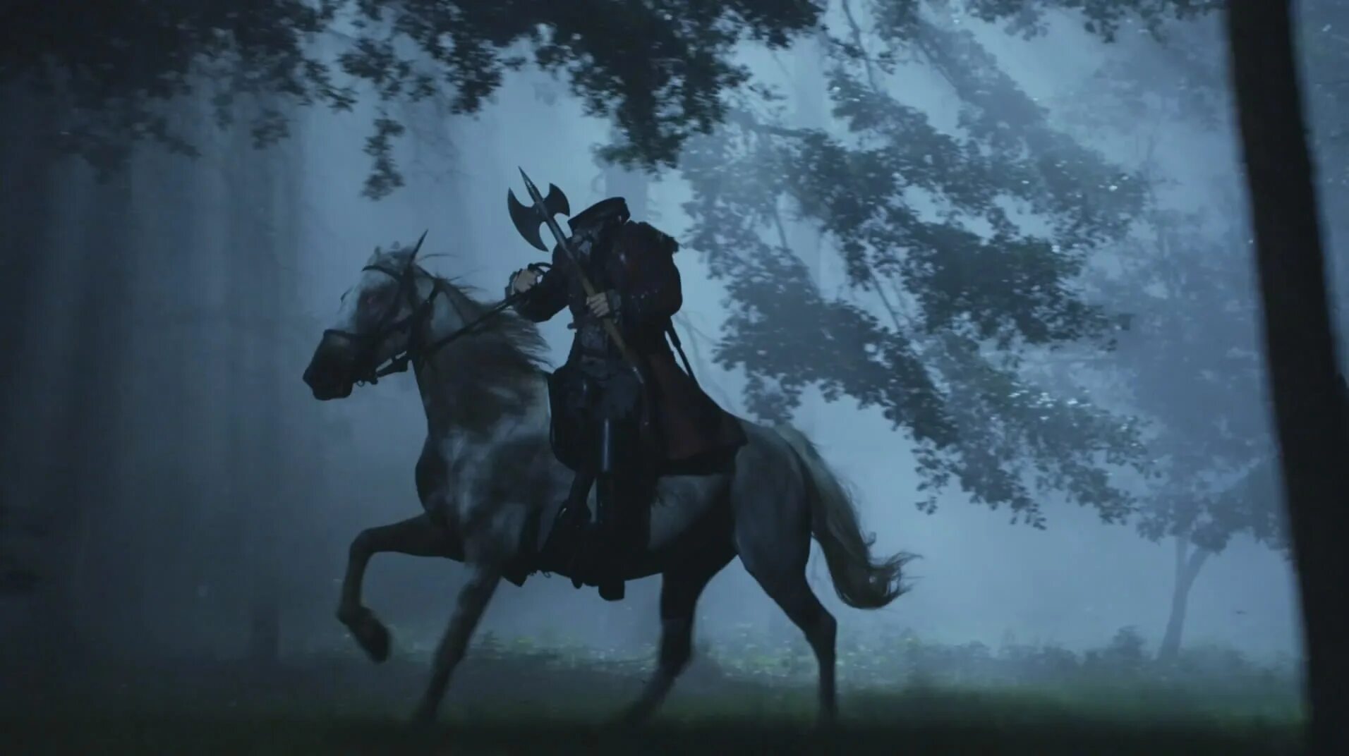 В туманной лощине отец вдруг останавливает лошадь. Арчер сонная лощина. The legend of sleepy hollow headless horseman. Ван гаррет сонная лощина. Лошади на поляне.