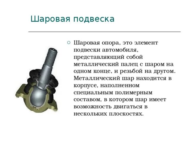 Где находятся шаровые опоры. Шаровая в подвеске. Шаровая опора на схеме автомобиля. Шаровая опора с резьбой на корпусе. Тела вращения заключение.