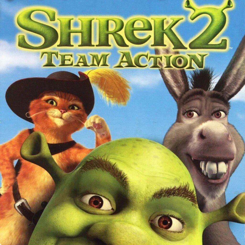 Shrek 2 team action диск. Игра шрек team action. Игра шрек 2 team action. Осел шрек. Компьютерная игра шрек 2 2004.