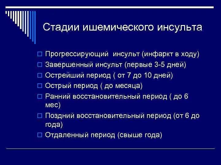 Какой срок инсульта. Стадии ишемического инсульта. Этапы ишемического инсульта. Фазы ишемического инсульта. Подострая фаза ишемического инсульта.