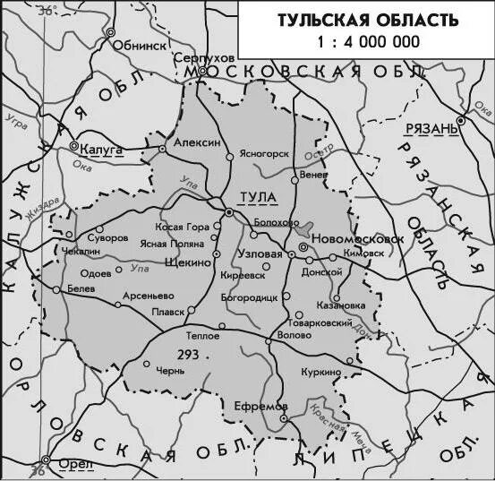 Тульская область города список. Карта железных дорог Тульской области подробная. Контурная карта Тульской области. Карта рек Тульской области подробная. С какими областями граничит Тульская область на карте.