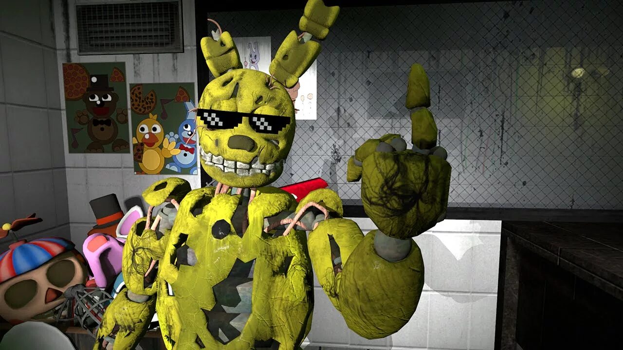 Где спрингтрап. FNAF СПРИНГТРАП. Спринг трап ФНАФ. АНИМАТРОНИКИ ФНАФ 3 СПРИНГТРАП.