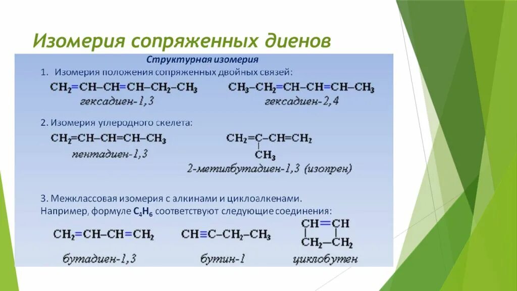 Изомерия диенов