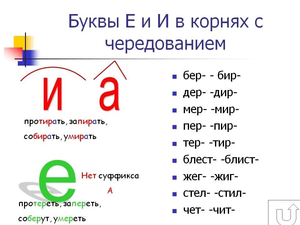 Слова в корне стел. Буквы е и и в корнях с чередованием. Буквы е и и в корнях с чередованием 2.. Правописание букв е и и в корнях с чередованием правило.